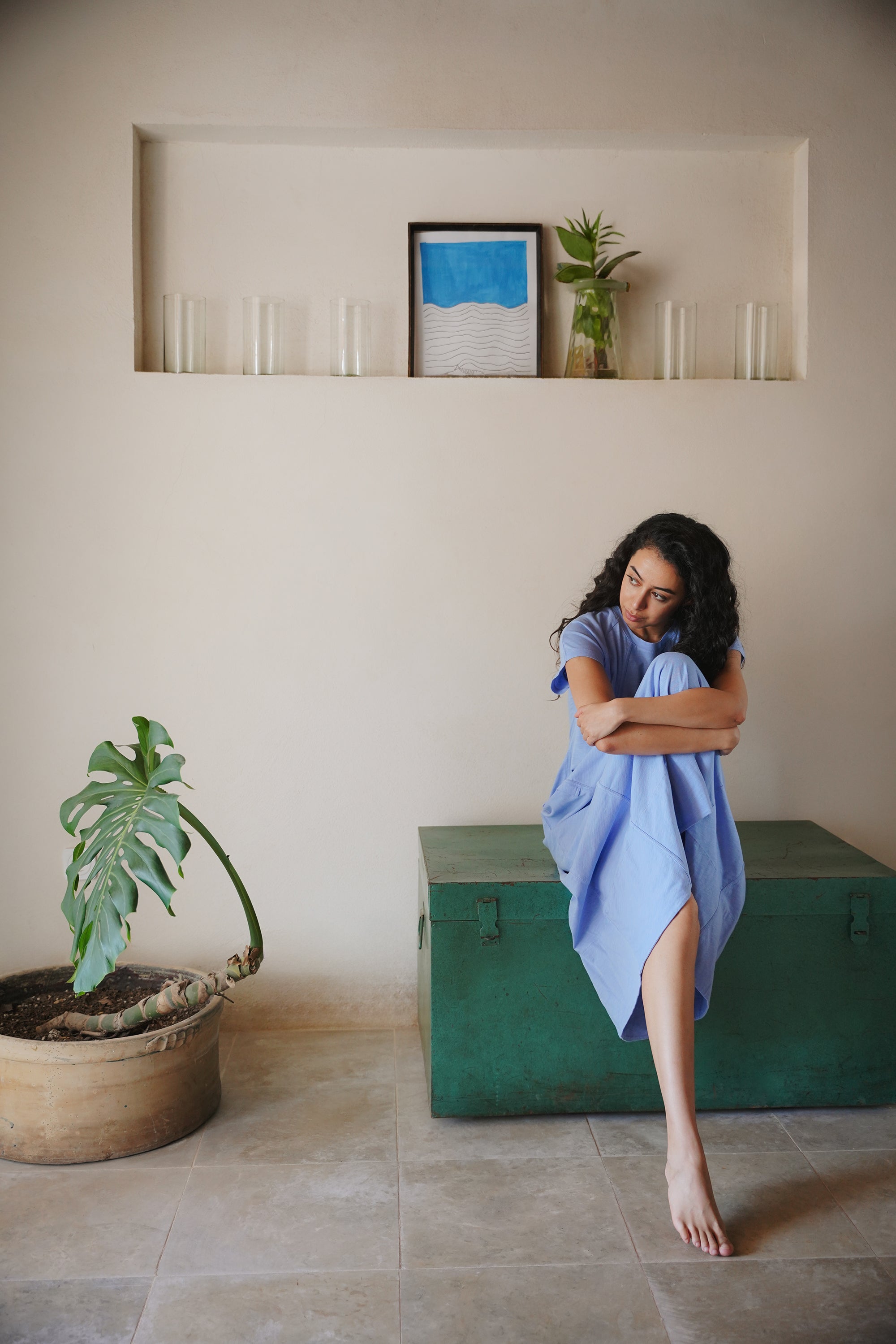 SLUB JERSEY MIDI DRESS